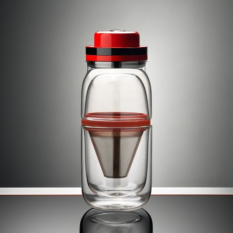 Unisexe Portable verre transparent Pot de café et ensemble de thé