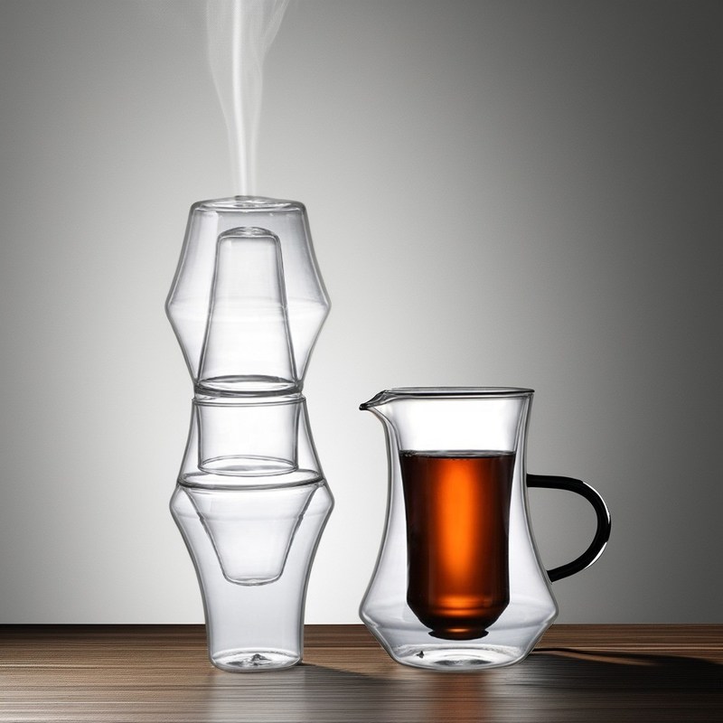 Conception de la cafetière en verre à haut borosilicate fabriquée en acier inoxydable