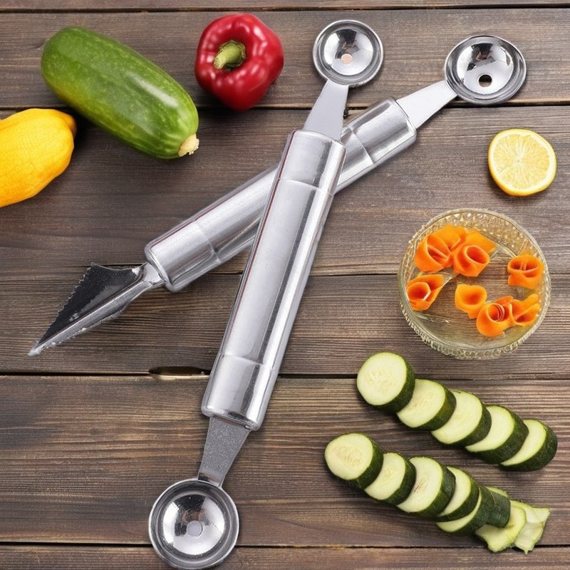 Fabricant de billes de pastèque en acier inoxydable et couteau de sculpture