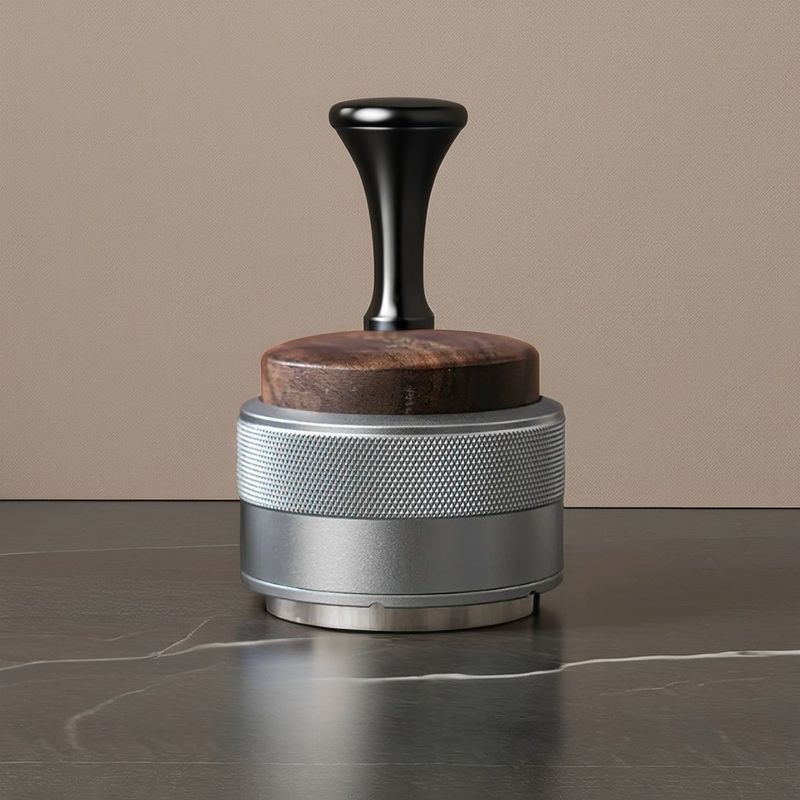Dispenser de café en acier inoxydable écologique réglable en hauteur avec décoration en noix