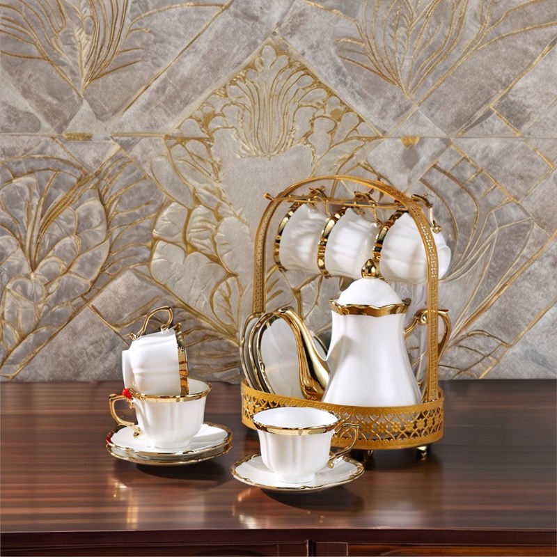 Coupe de thé en porcelaine blanche de luxe de style européen