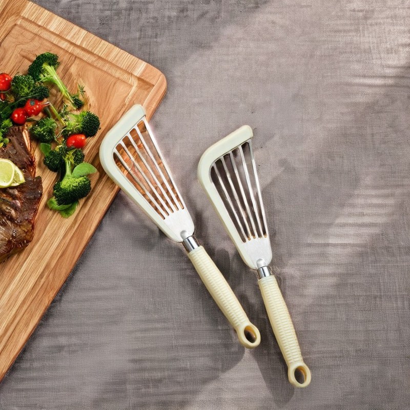 Transformateur de poisson à fente en acier inoxydable polyvalent à spatule résistant à la chaleur pour ustensiles de cuisine non adhésifs
