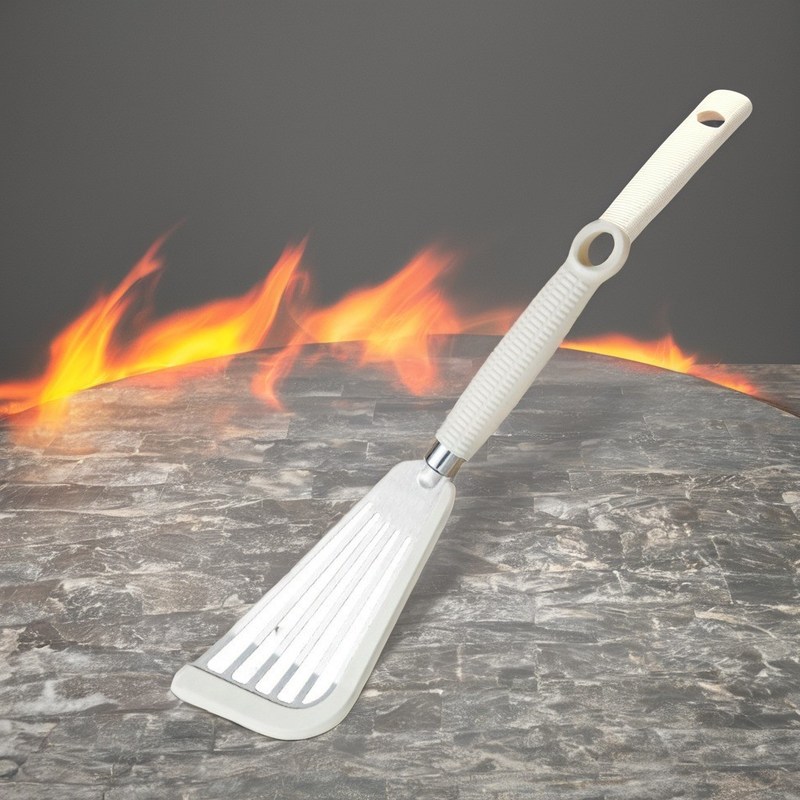 Spatula de poisson en acier inoxydable à fente pour appareil de cuisine non adhésif