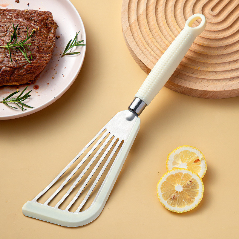 Spatule résistante à la chaleur en acier inoxydable à fente de tourne-disque pour ustensiles de cuisine non adhésifs