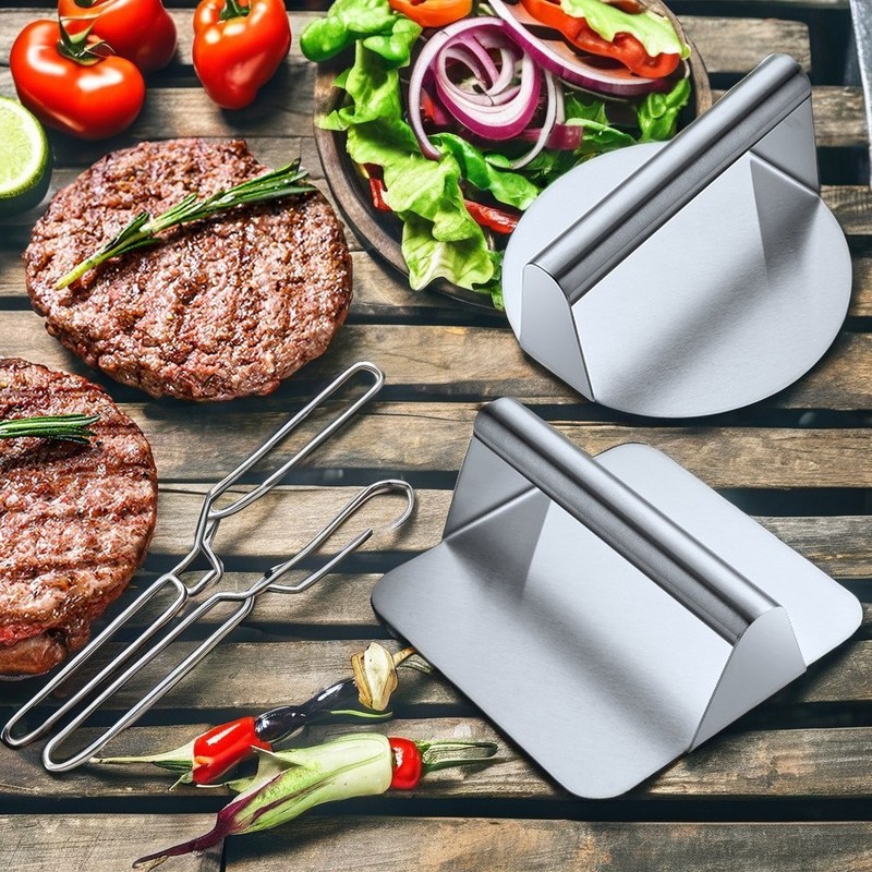 Barbecue Pour cuisiner à l' extérieur Tissu tablier avec éclaboussure de hamburger carré en acier inoxydable