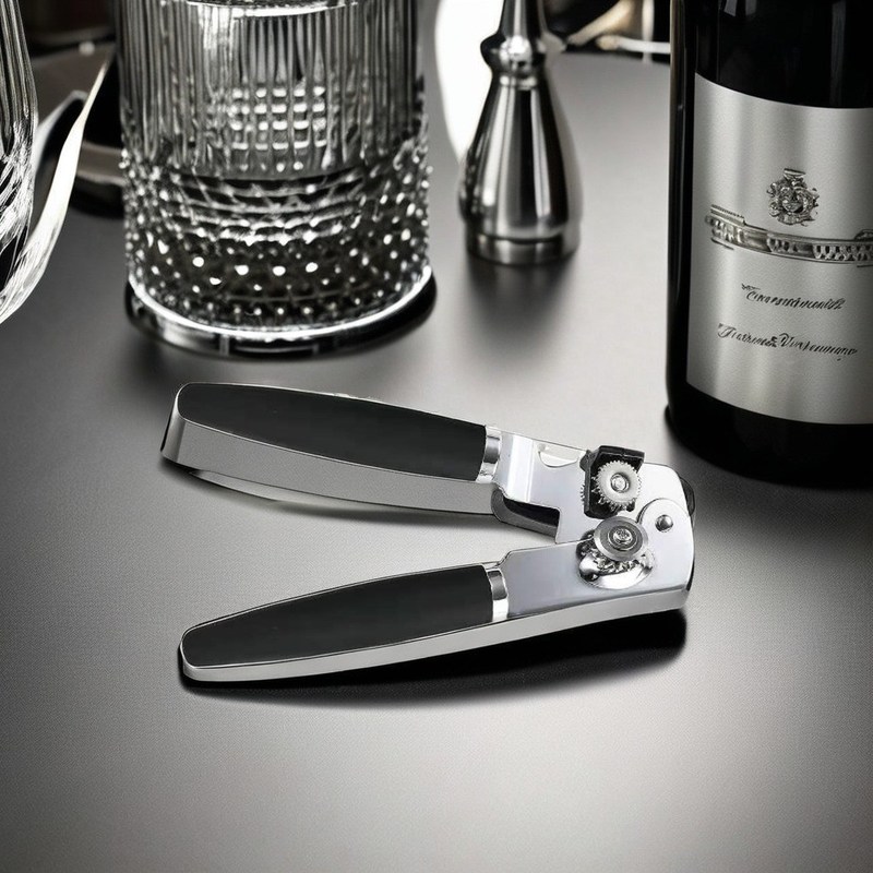 Cadeaux Conçu sur mesure en acier inoxydable ouvre-bouteille de bière manuelle peut avec manivelle facile