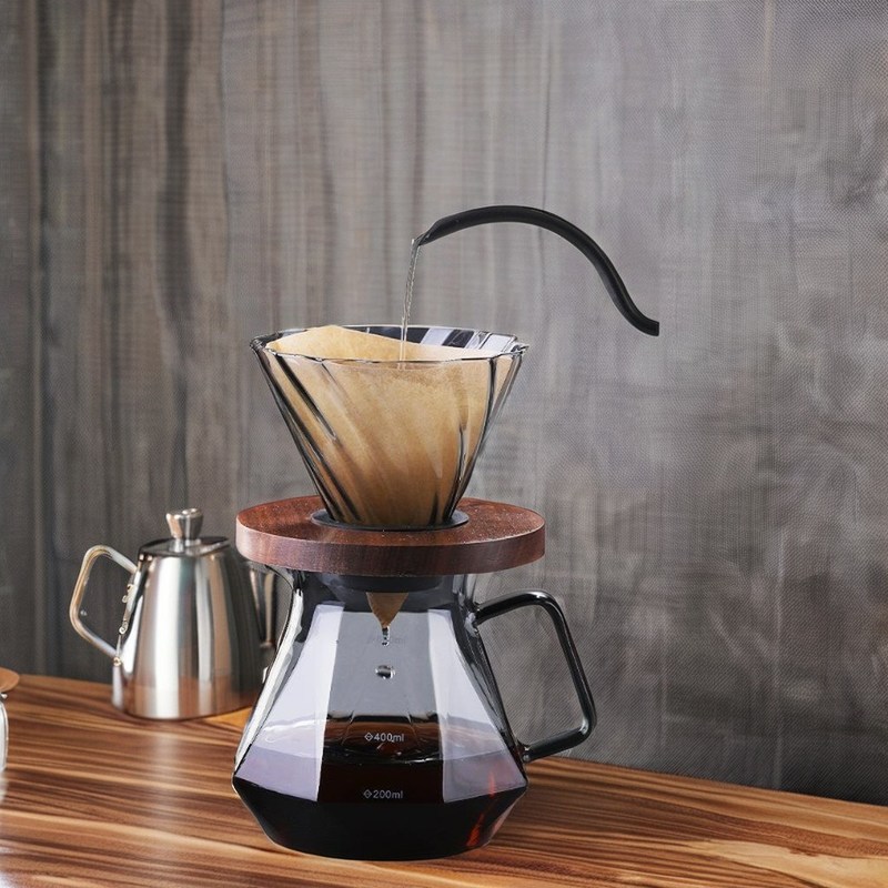 TEAU DE CAFÉ Pour faire du thé Borosilicate verre Dripper de café avec résistant à la chaleur versé sur le pot