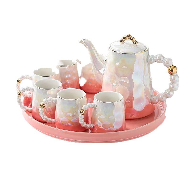 Élégance en forme de coquille, style moderne, tasses à café et soucoupes en bambou, capacité 1300ml