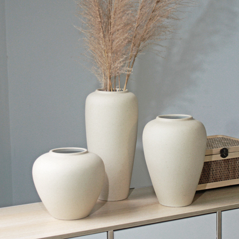 Ornement décoratif doux Art déco créatif nordique Vase en céramique avec conception géométrique