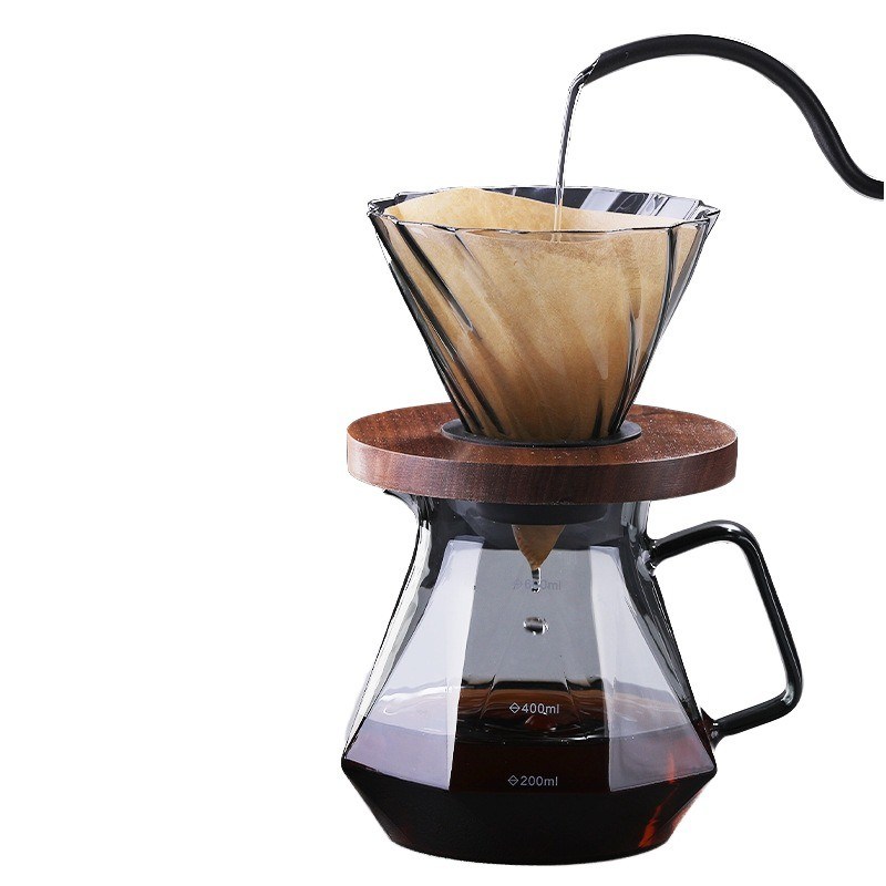 Serveuse à café en verre borosilicate de type métallique Espresso écologique résistante à la chaleur