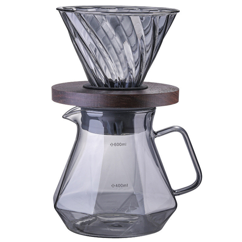 PS Pot de café en verre borosilicate de type plastique pour serveur résistant à la chaleur versé sur serveur