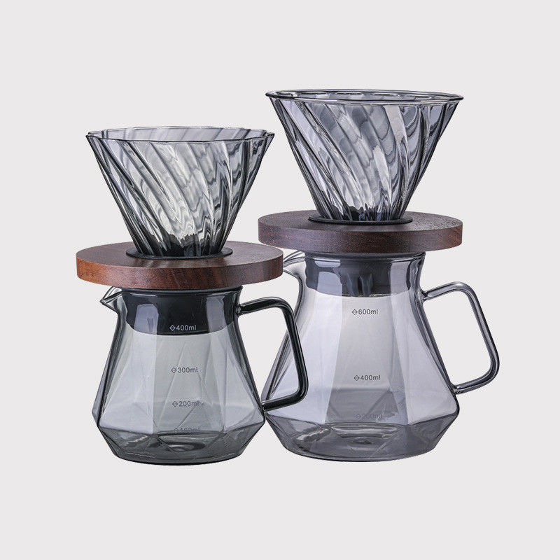 Coupe à goutte à goutte en verre à borosilicate élevé pour verser sur le café 400 ml de capacité résistant à la chaleur