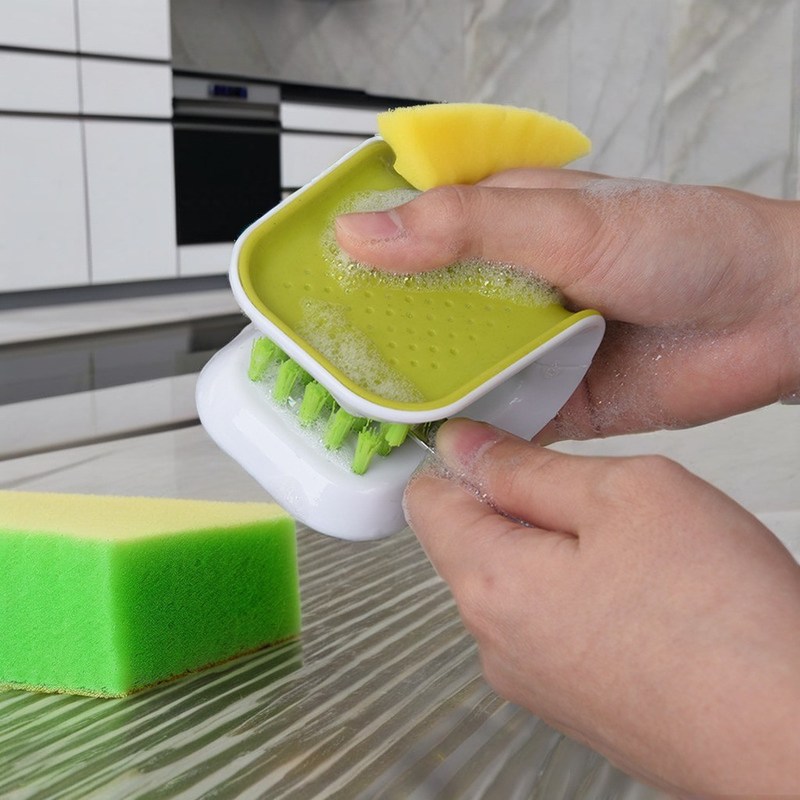 Nettoyeur de couverts de cuisine multifonctionnel blanc avec pinceau écologique