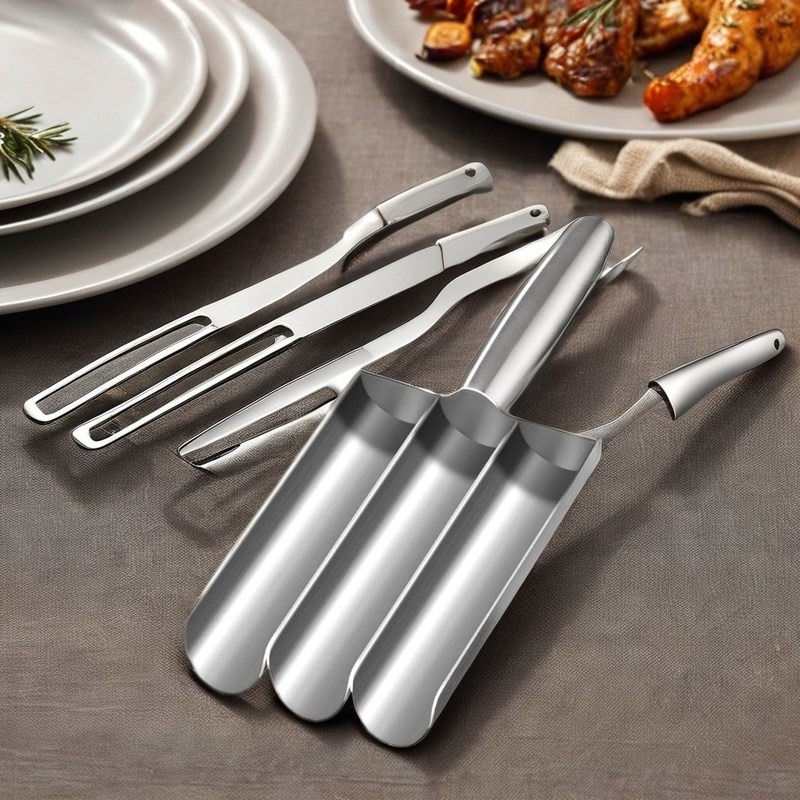 Cuisine à la maison sans effort avec un ensemble d'outils de cuisine à cuillère à boulettes de viande antiadhésifs en bambou