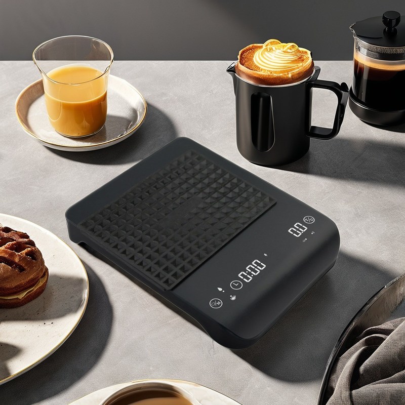 2024 Balance à café rechargeable de 3 kg avec fonctionnalité de chronomètre et conception ronde