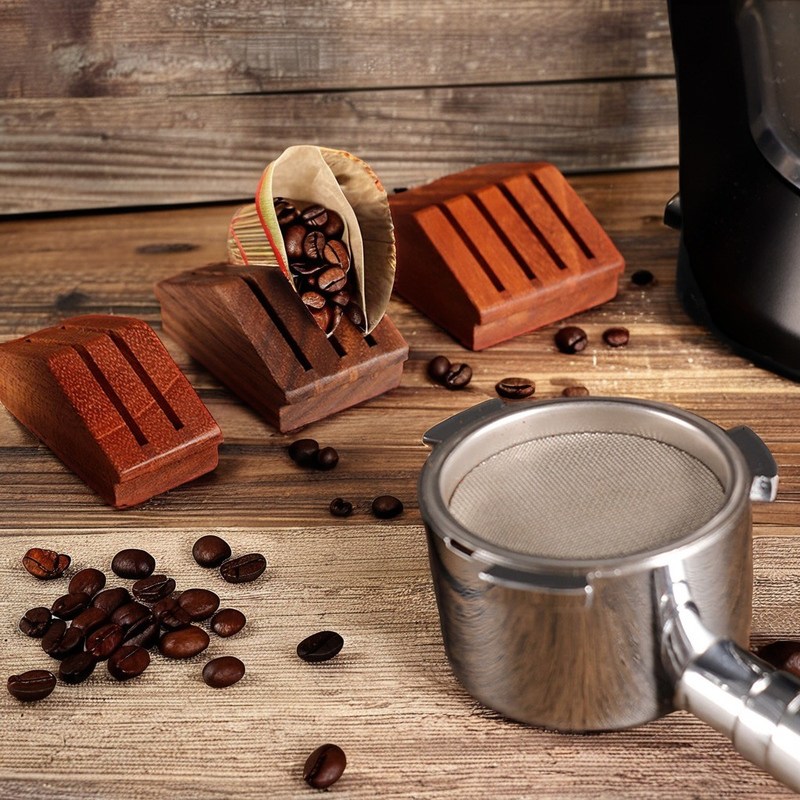 Écrans en acier silicone en bois de noyer 58 mm Porteur de filtre à thé Espresso pour outils de thé à café