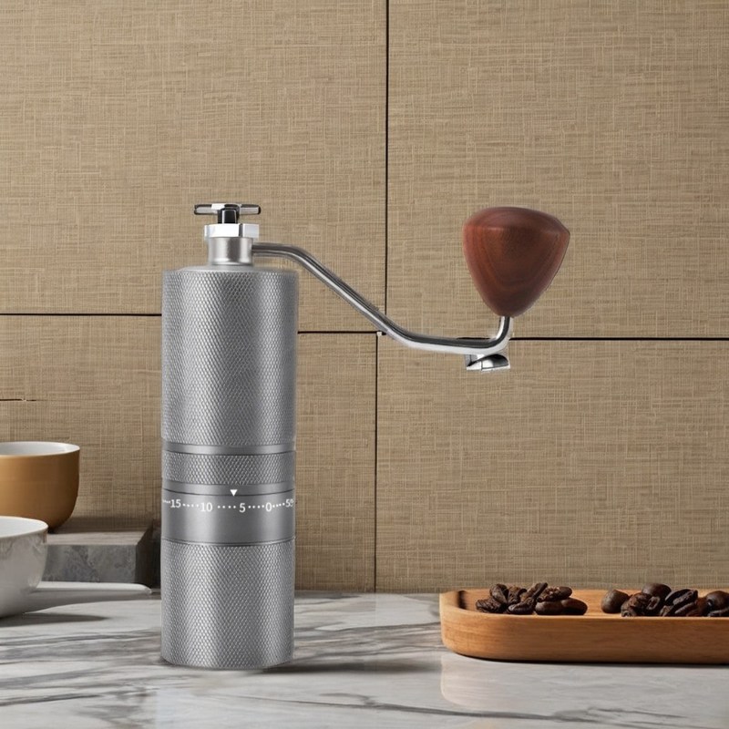 Broyeur d'espresso manuel C2 Ceramique borne conique et poignée en bois pour moulins à grains de café