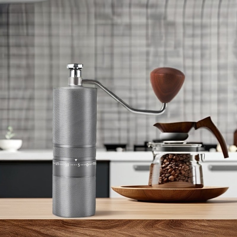 C2 Moulin à expresso manuel avec poignée en bois et sac de voyage