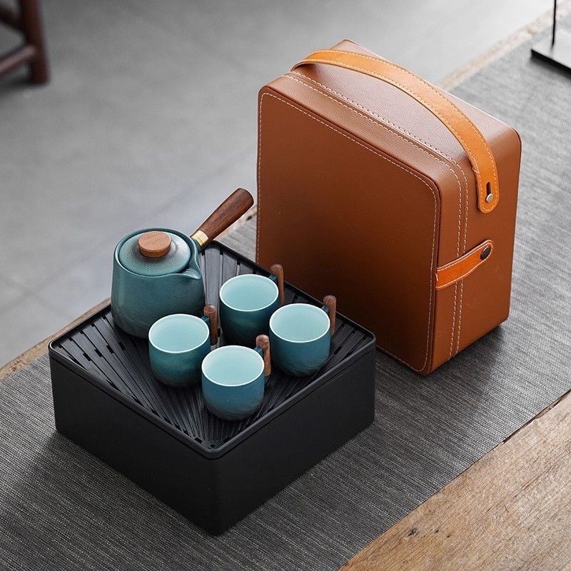 Set de tasse à thé en bois et en verre pour l'expérience de la cérémonie traditionnelle de thé Kung Fu