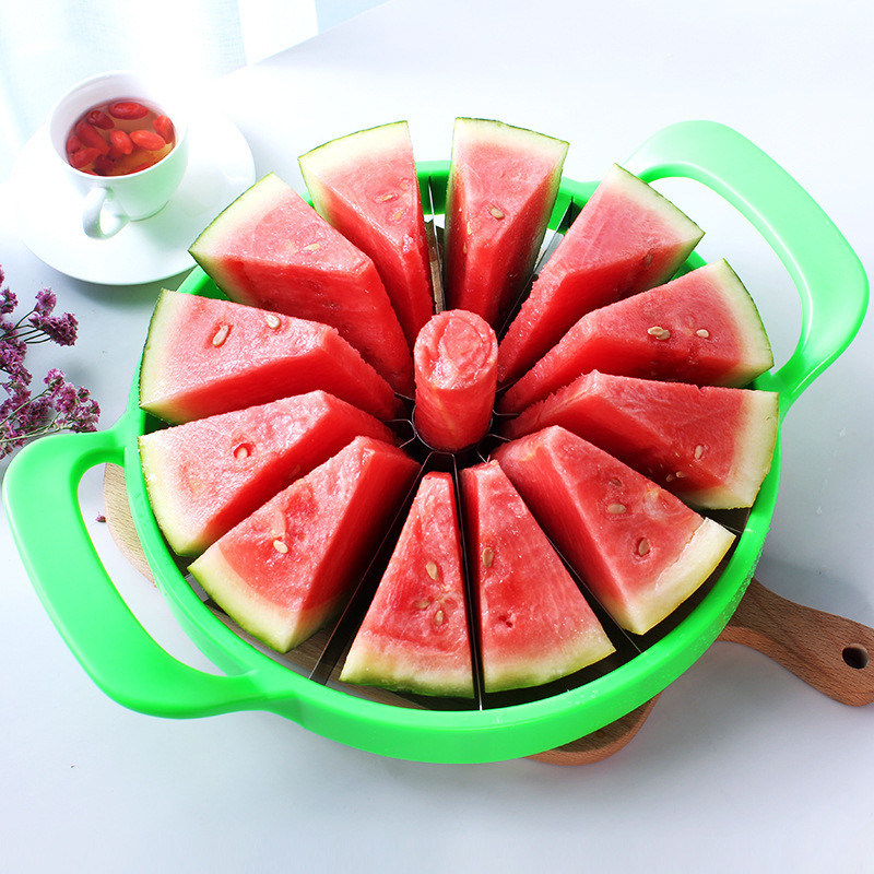 Coupeuse de fruits en acier inoxydable Coupeuse de coupe à mutification pour supermarchés Manche en bambou