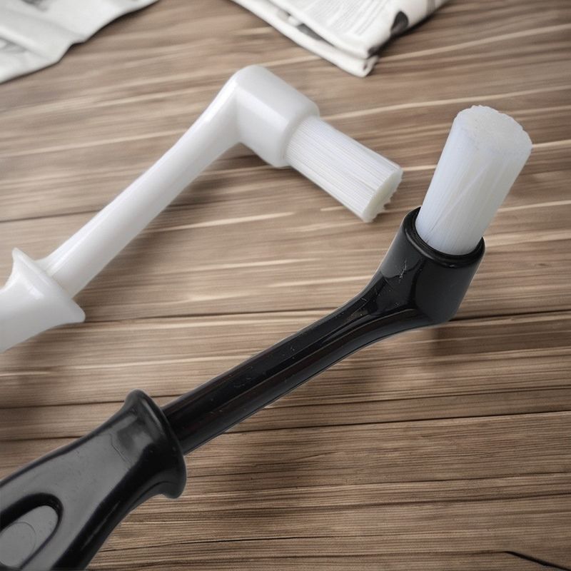 Brosse à moulin en bois moderne Brosse à expresso en nylon Stand en plastique Boîte à frapper en forme de sac pour les amateurs de café et de thé