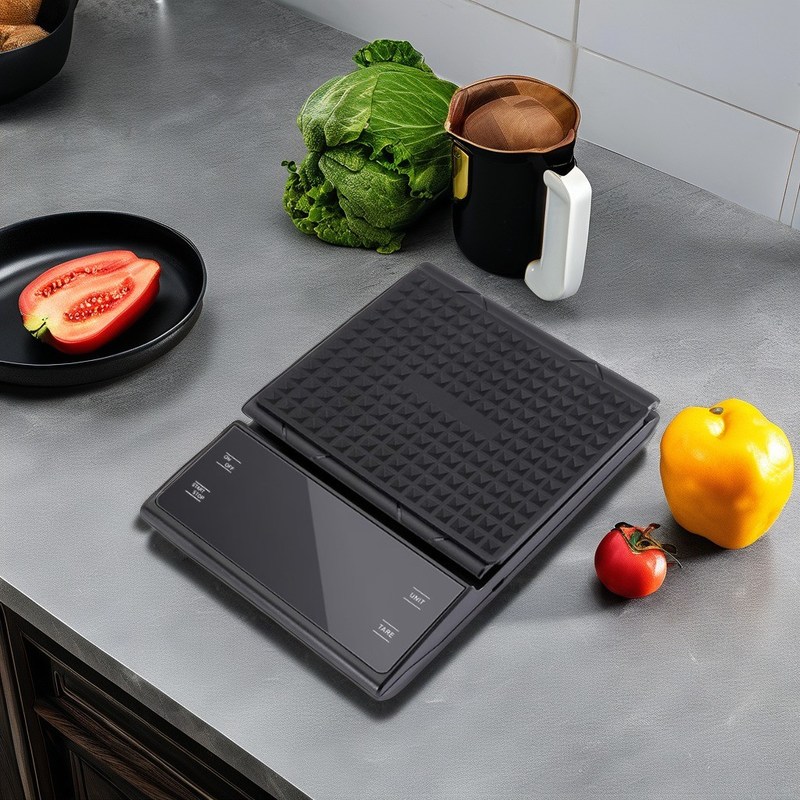 Balance de poids ménagère avec couvercle 3 kg/0,1 g pour verser sur le cafetier chronométreur rétroéclairée batterie LCD
