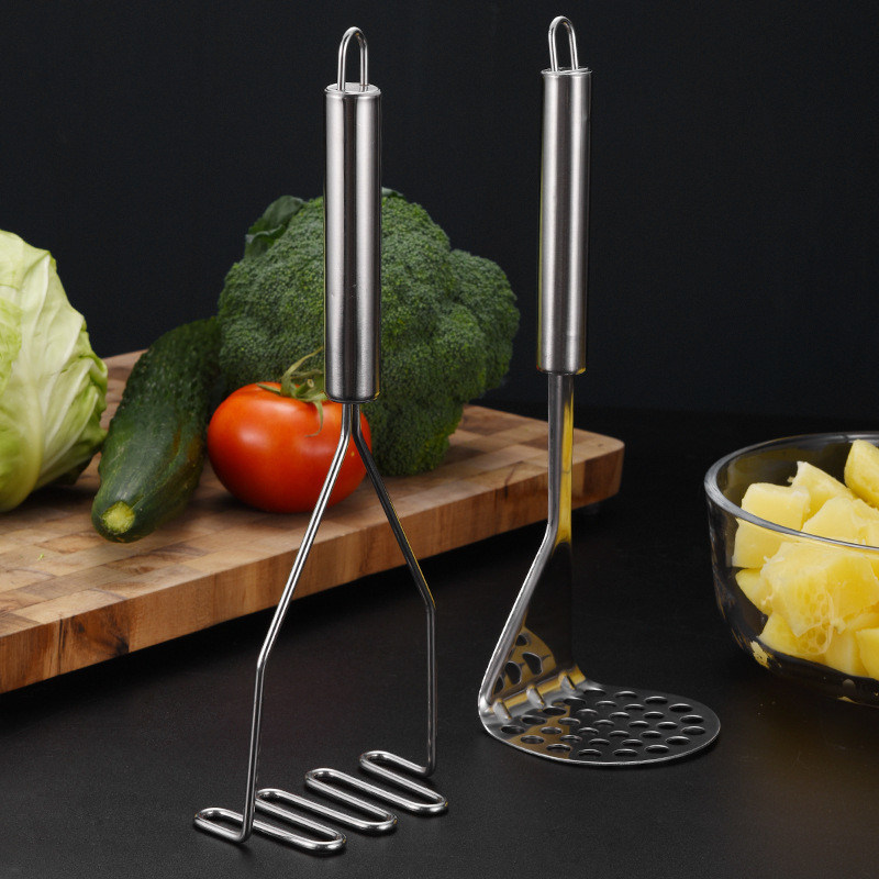 1 pièce machine à pommer les pommes de terre en acier inoxydable en bambou pour les accessoires de cuisine de purée de légumes