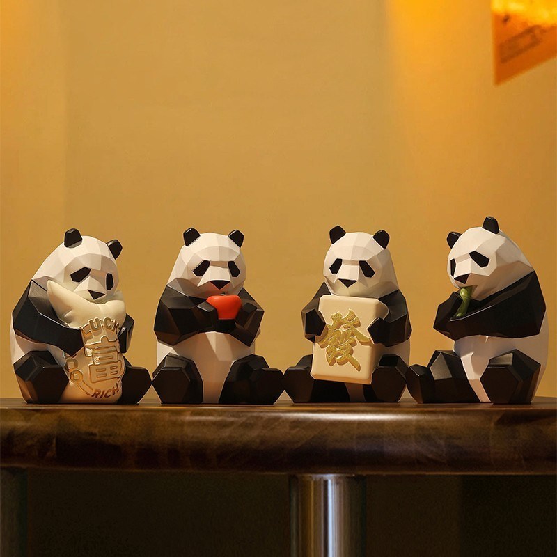 Cadeaux promotionnels Modèles de moutons en PVC plastique statique pour la table des enfants Décorations Panda
