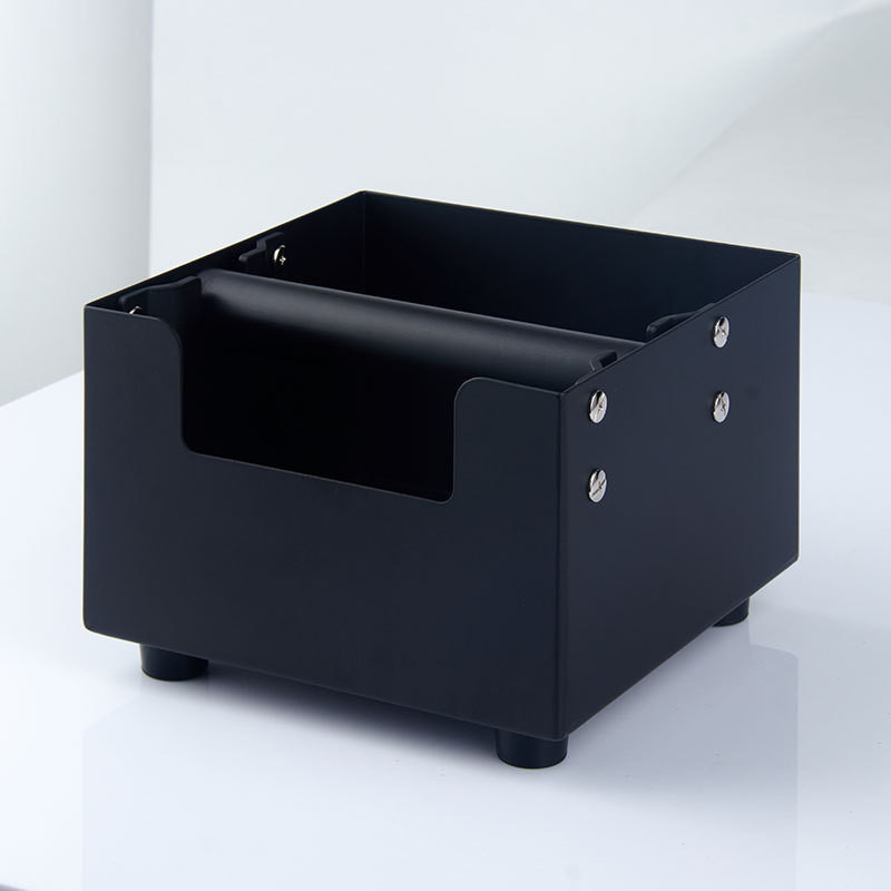 Cuboid Tamper Mat Knock Box Style de conception minimaliste Bar amovible en acier inoxydable Base antidérapante Silicone sans danger pour les aliments