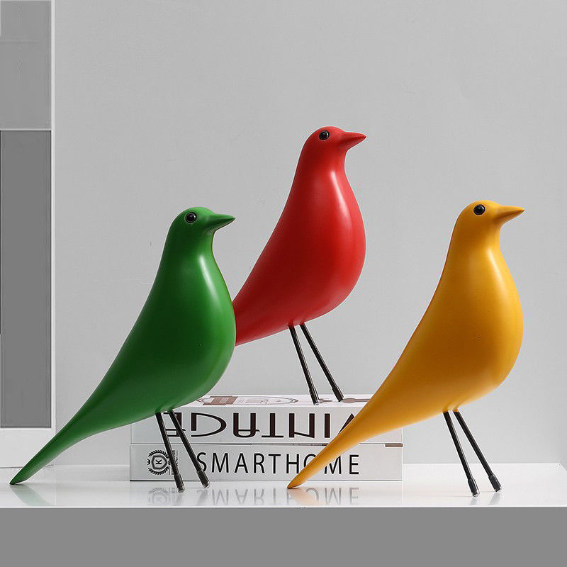 Ornementation en résine multicolore Design d'oiseau simple pour le salon de style Art Déco