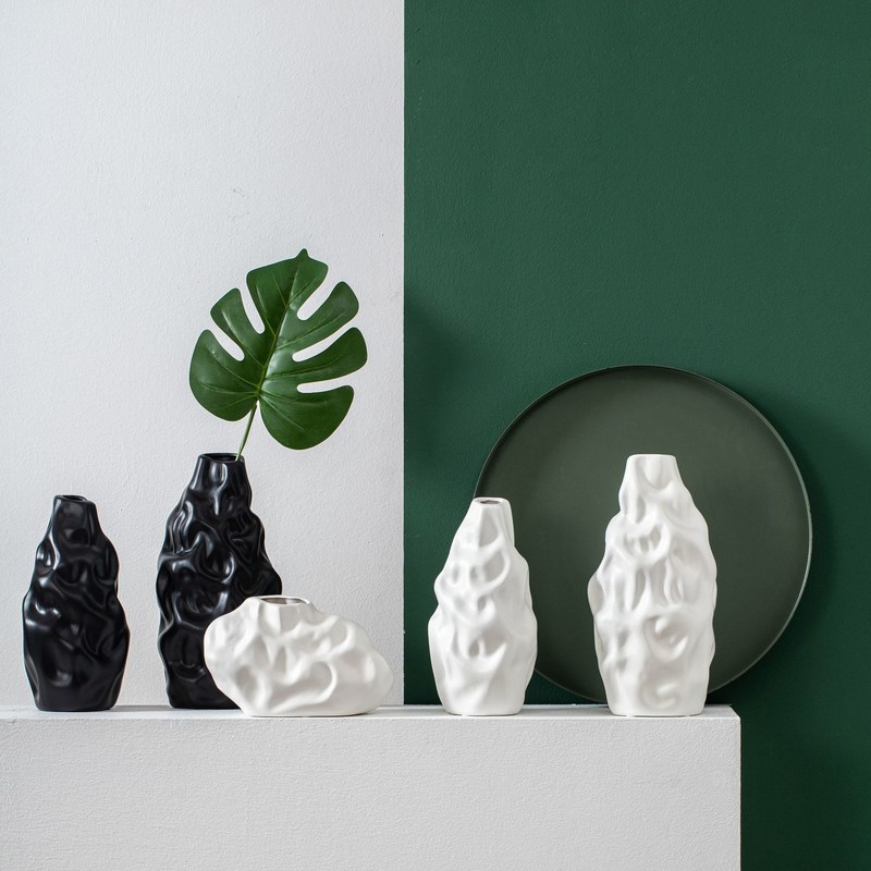 Vase de fleurs en porcelaine argentée sur mesure moderne pour la décoration de l'hôtel