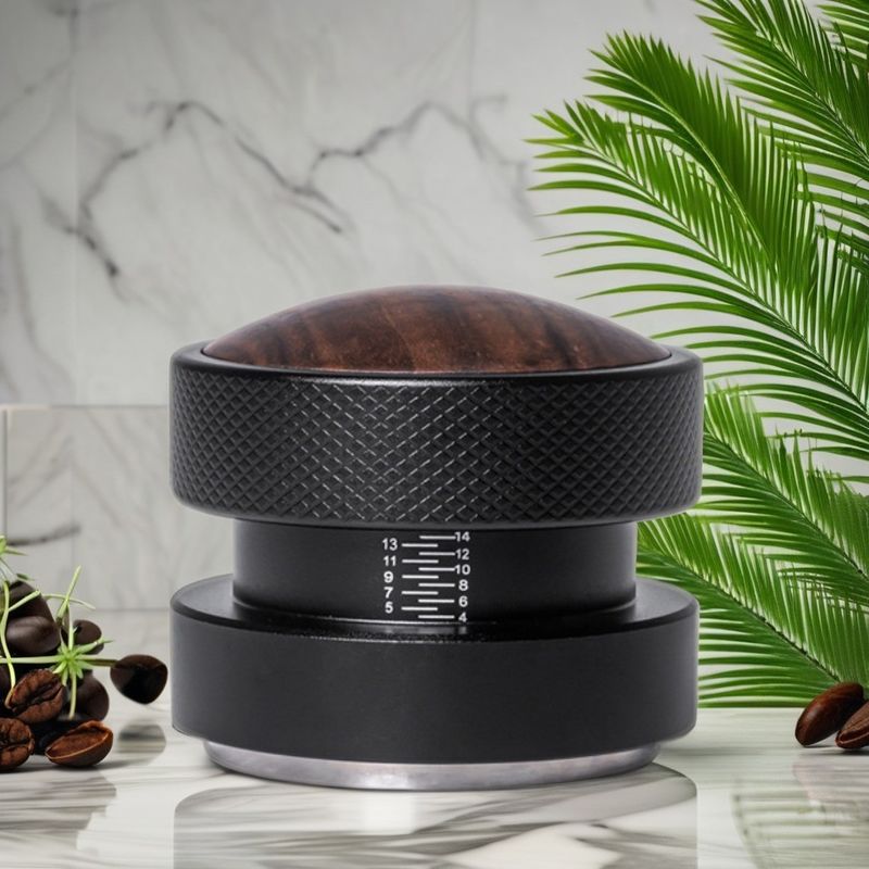 Barista Coffee Tamper 51mm 53mm 58.35mm en acier inoxydable avec une casquette en bois de noyer