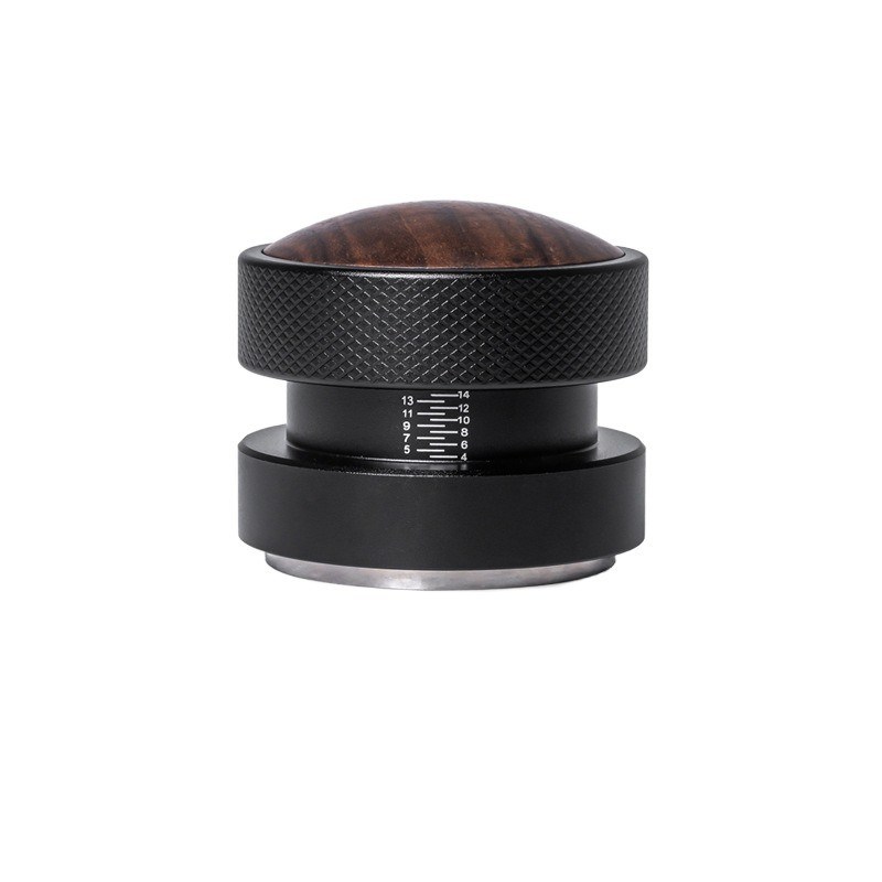 51mm 53mm 58.35mm Espresso Tamper Noix de bois Cap en acier inoxydable Matériau métallique