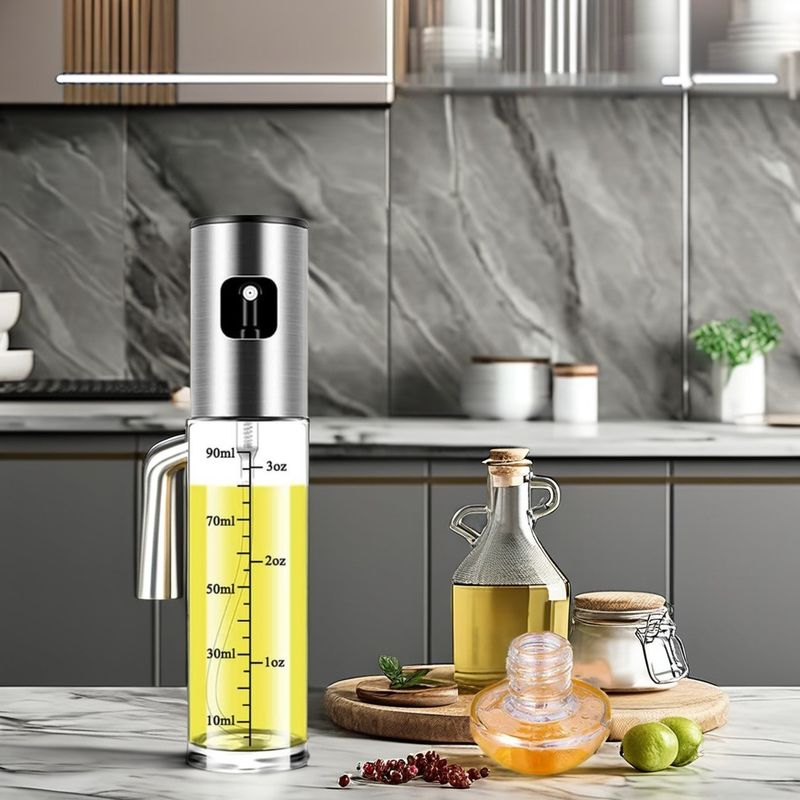 Lecythus argent cuisine maison BBQ pulvérisateur pour l'huile de gril Dispensateur de bouteille de cuisson 2024