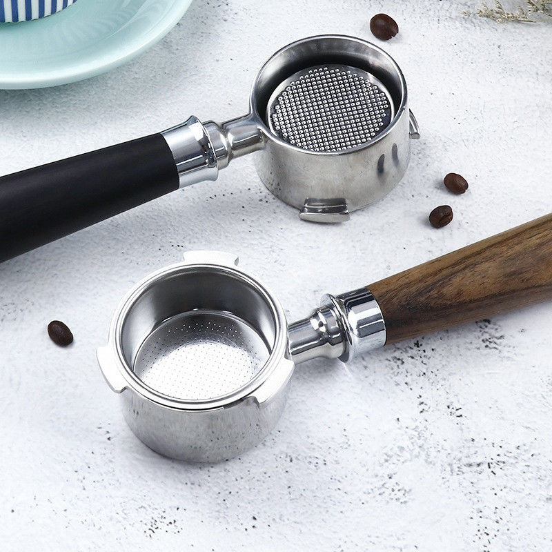 Portfiltre à café en bois en acier inoxydable 51 mm en céramique en bois massif