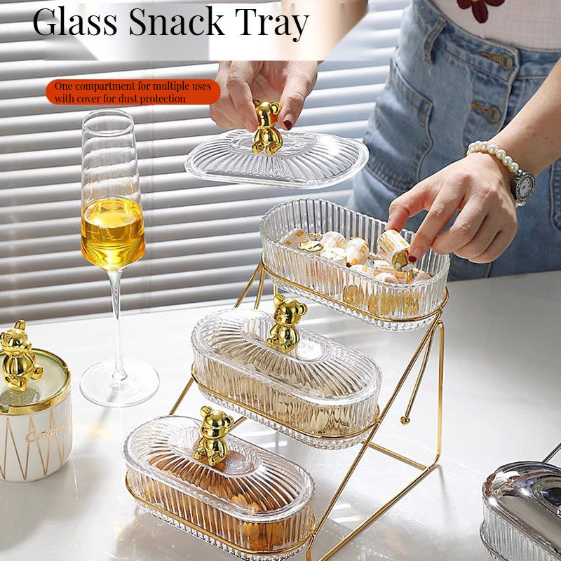 Minist artisanal plateau de service en plastique pour les desserts Noix retour à l'école Design moderne