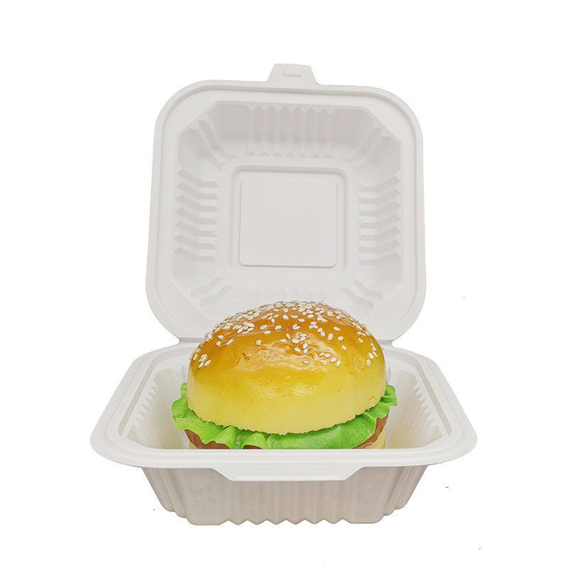 Boîtes à repas en plastique carré blanche empilés pour aller-retour conteneurs alimentaires avec couvercles de sécurité micro-ondes