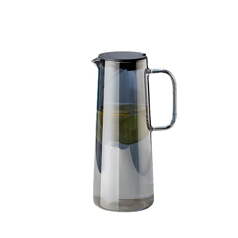 En stock 1300/1800ml Borosilicate Glass Pitcher avec poignée de couvercle pour la limonade de thé glacé