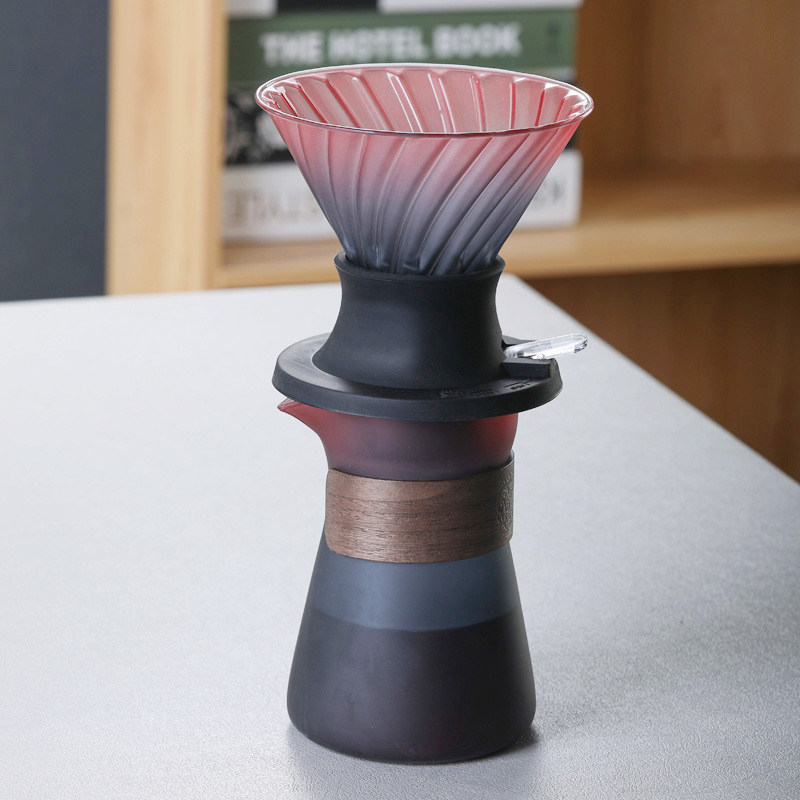 Type de pressage à la main, verre borosilicate, cafetière à goutte à goutte à la main avec filtre en acier inoxydable
