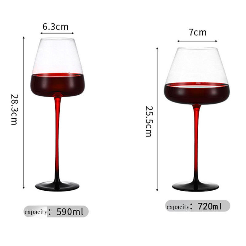 Flûtes de fond concaves à rayures verticales colorées VIN DE VIN avec tige NUL type céramique
