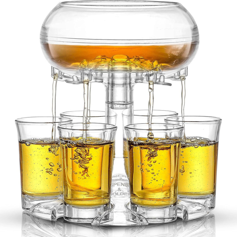 Dispensateur et support de verre à 6 gouttes PMMA pour servir des cocktails de bière et de whisky lors de fêtes