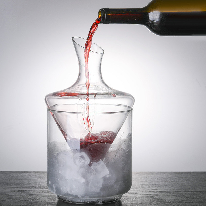 Bouteille de décanter verre à haute borosilicate clair 1000ml avec un design élégant et moderne