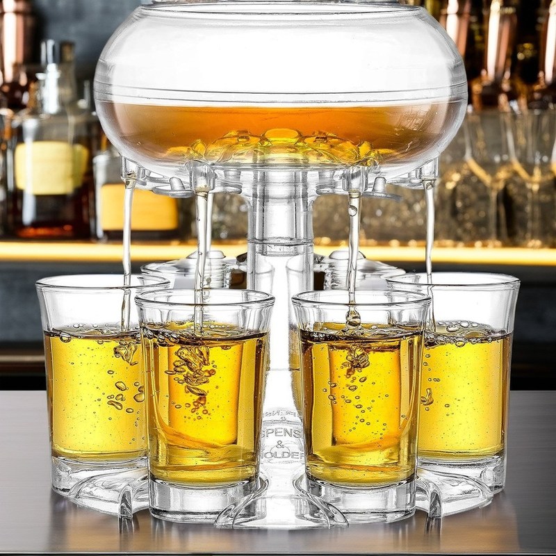 Dispenser et porte-verre de 6 shots exquis pour les cocktails de bière et de whisky