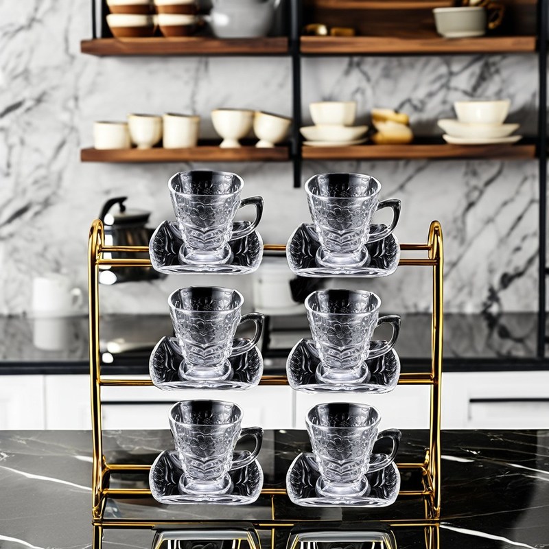 Coupe à thé et soucoupe de café en verre au soda pour Thanksgiving